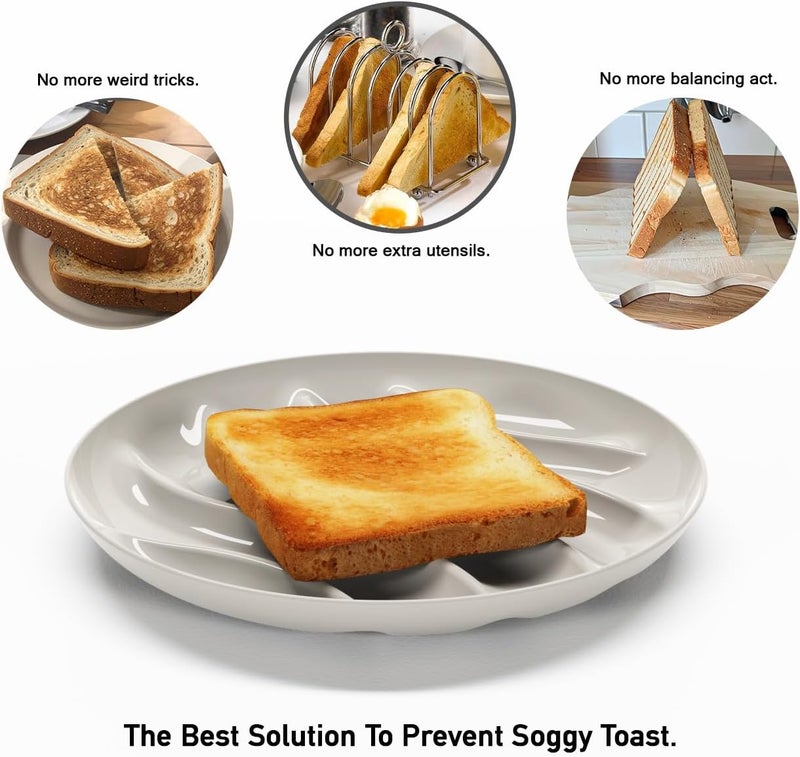 Ever Toast . Toast and sandwich dinner plates. Reusable, unbreakable. Works for: Appetizers, pastries, pizza, tacos, grilled cheese. 8.5 inch. Set 2pcs - Image 2